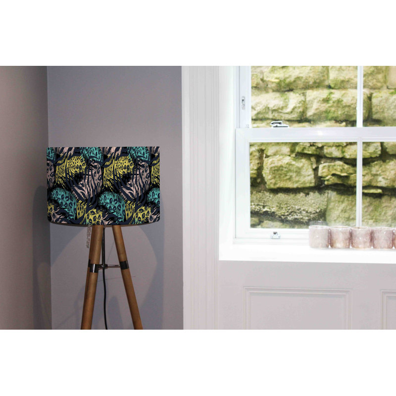 Cotton Drum Pendant Shade ( Uno ), 22cm H x 25cm W x 25cm D