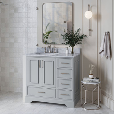 Ensemble de meuble-lavabo simple 37 po avec plateau Abita