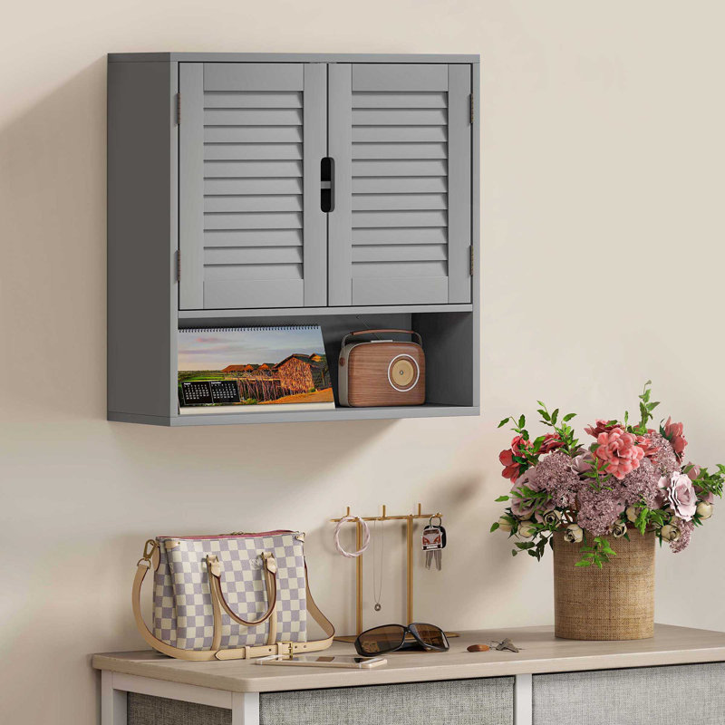 Wall, Drill / Screw Bathroom Cabinet, Gray