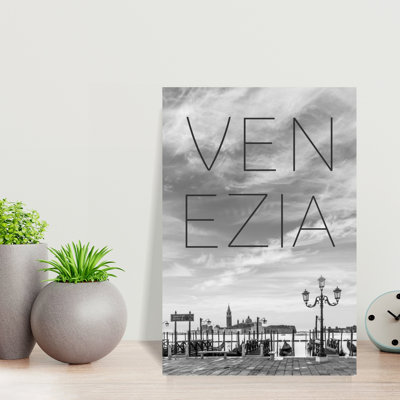Paysage urbain de Venise, gondole, art abstrait minimaliste, art mural