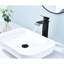 Robinet de lavabo de salle de bain à une poignée et cascade pour évier sans trop-plein Acier inoxydable noir mat
