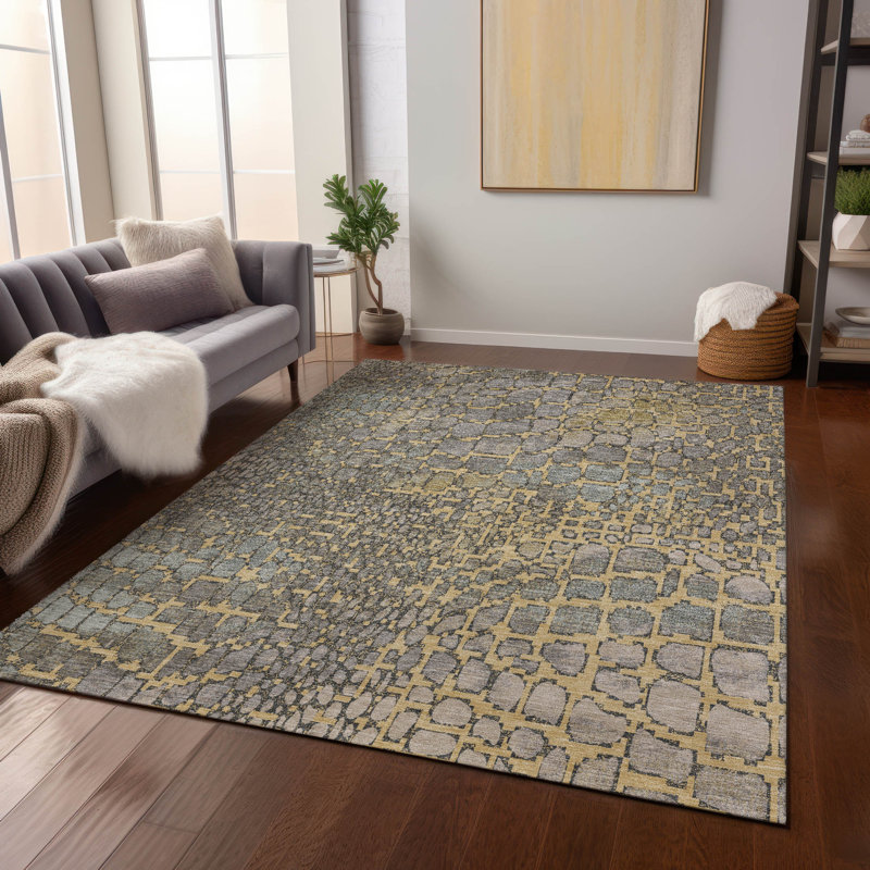 Tapis intérieur / extérieur doré Siena , 5' x 7'6"