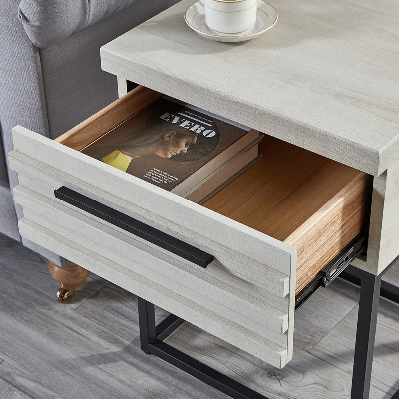 Plush 3D Upholstered Bed with Two Nightstands, Full