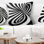 Spiral Black n White - Abstract Printed Throw Pillow