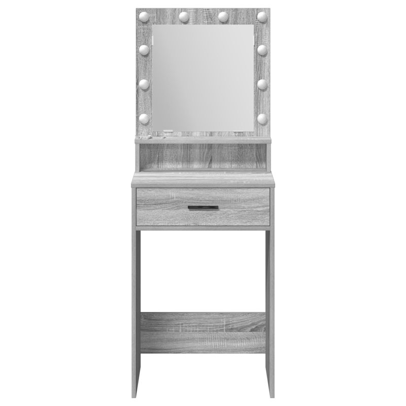 Particle Board 50 X 41 X 135 Cm Vanity Table, Grey Sonoma
