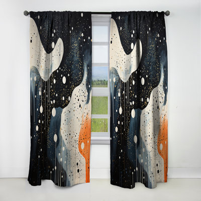 Rideau occultant en velours à motif animalier corail profond - Modern Marine Scenes Modern