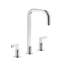 Metro Knurled High Bathroom Faucet - Widespread - 8" Brass-2119814734