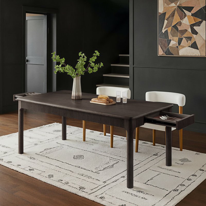 Table de salle à manger Guillermina, Gris anthracite