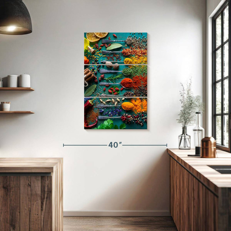 Ensemble d'herbes et d'épices 3 pièces, H 38 po x l 24 po x P 1,25 po