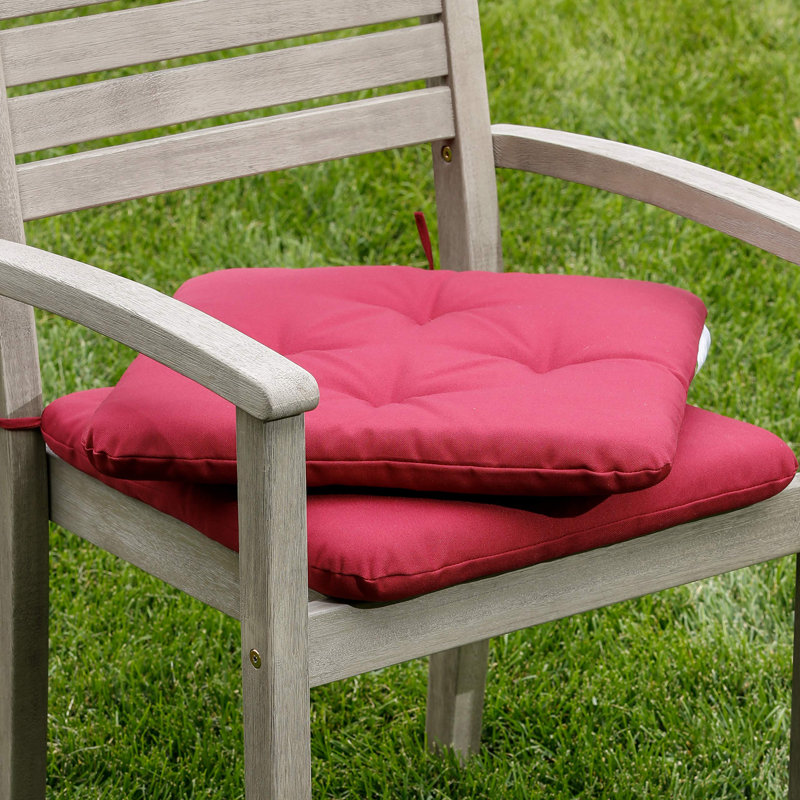 Badie Outdoor 2'' Dining Chair Seat Cushion, Burgundy