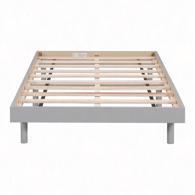 Floating Platform Bed Frame, Gray, Twin