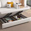 Canapé-lit coulissant avec 2 tiroirs de rangement, causeuse convertible blanche moderne pour petit salon-1661767682