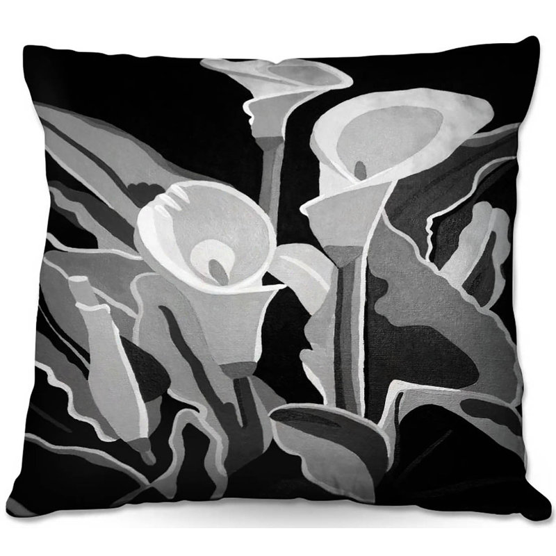 Coussin décoratif lilies canapé calla, 16 po x 1 po