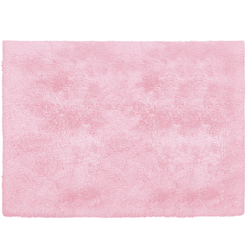 Tapis rose tissé à la main, Rectangle 4 pi x 5 pi