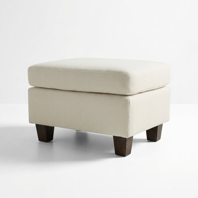 Modern Upholstered Ottoman with Birch Wood Legs