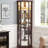 Living Room Curio Furniture - Dark Cherry, Glass Doors, Adjustable Shelves, Lighted Display Case For Toppling Device,-1557378910
