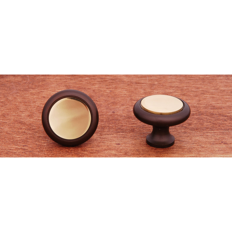 CK Series 1 1/4" Diameter Mushroom Knob, Oil Rubbed / Brass