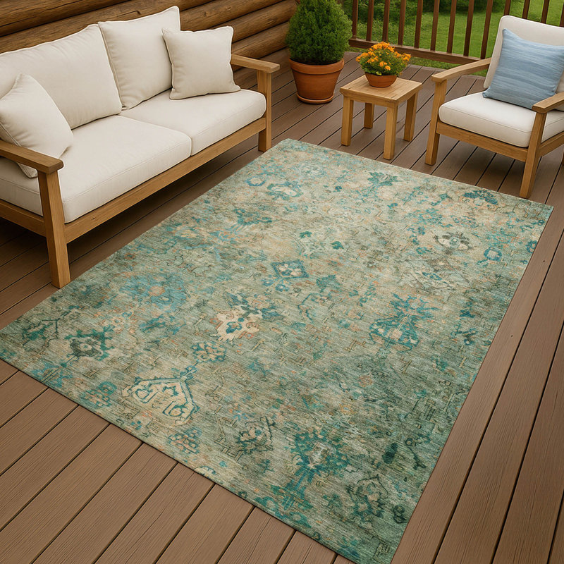Machine Washable Indoor/Outdoor Matteson ACN2320 Global Rug, Rectangle 5' x 7'6"