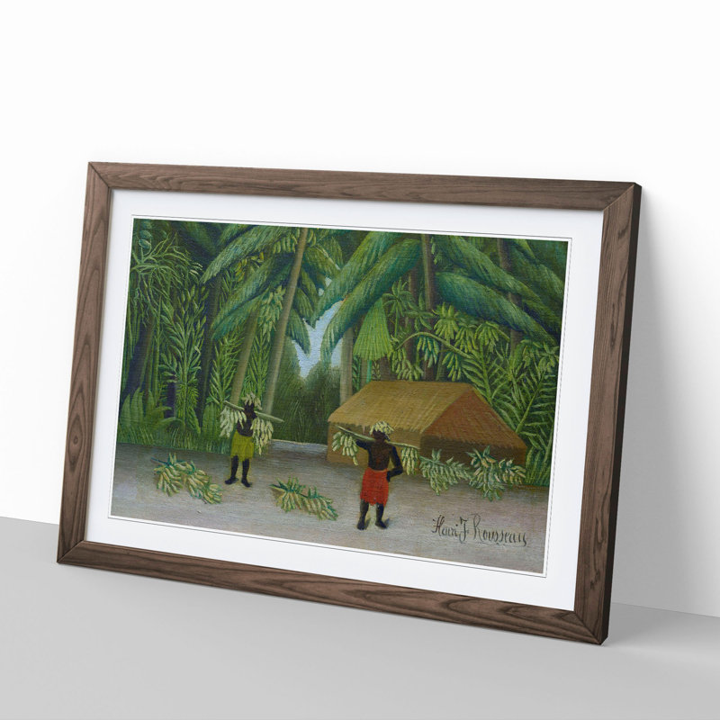 Banana Harvest by Henri Rousseau - Picture Frame Painting, Walnut Framed, 36cm H x 48cm W x 2cm D