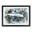 Teal Blue Drum Kit in Abstract - Framed Print-55729650-55729652