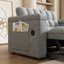 Canapé-lit en velours avec dossier réglable, sac de rangement et oreiller, port USB-277068562