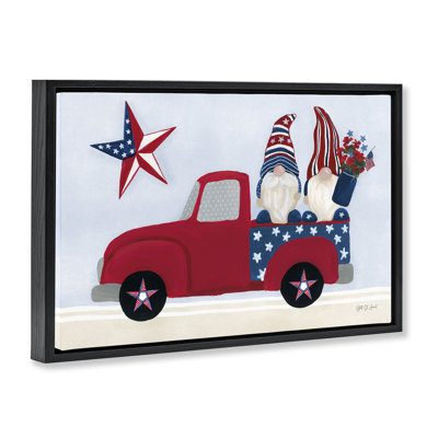  «Patriotic Gnomes in Truck Floater Canvas» par Yvette St. Amant