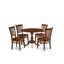 Ensemble de table de salle à manger 5 pièces comprenant une table de cuisine ronde avec Dropleaf et 4 chaises de salle à manger, 42 x 42 pouces, acajou-1865238805-1865238806