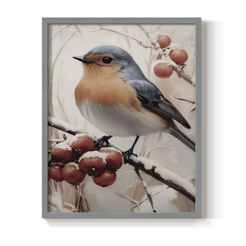 Christmas Holiday Art -Series 2-CCXVI Framed Print - Solid Wood, Grey, 21" H x 17" W
