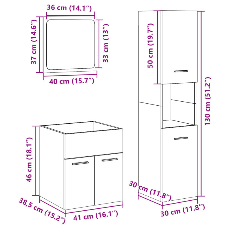 Bathroom Storage Furniture Set