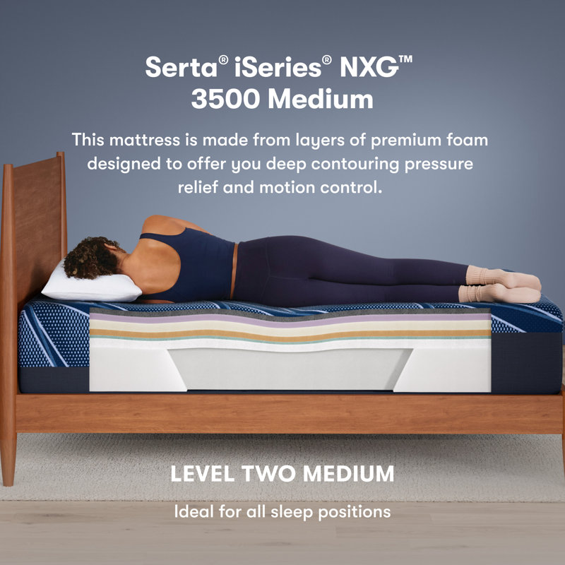 Tête de matelas moyenne en mousse à mémoire de forme 13,5 po iSeries NXG 3500, Split King