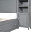 Grand lit gris avec armoire intégrée, tablette et prises électriques Combinaisons de prises élégantes --765945902-765945901