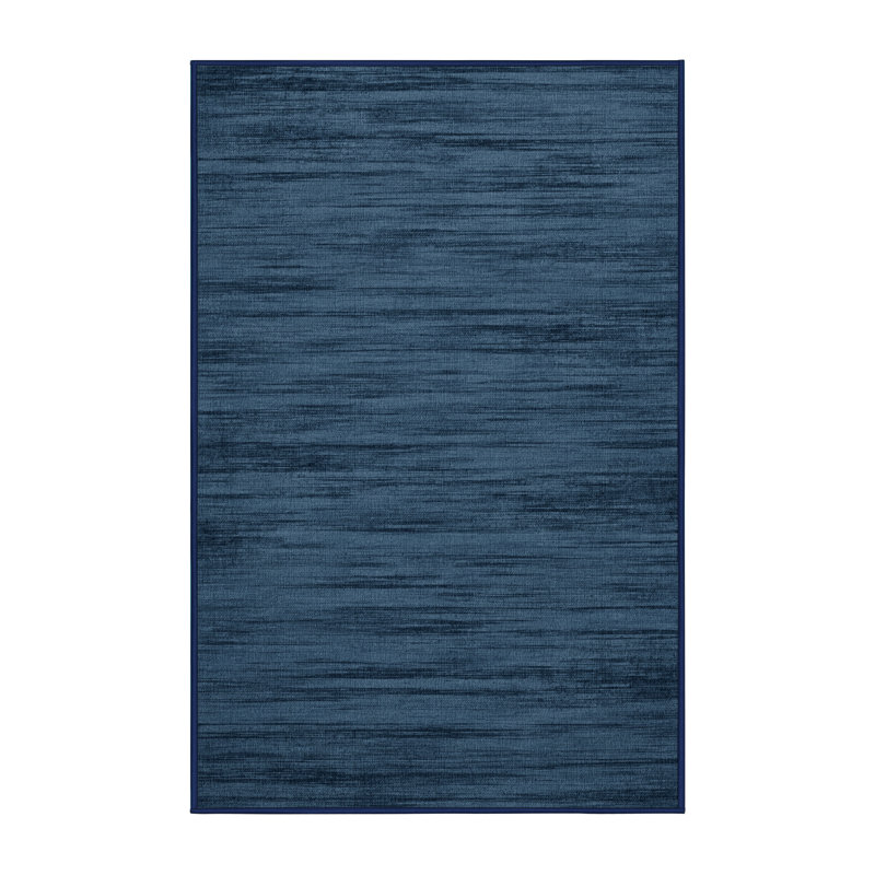 Machine Washable Solid Gray Area Rug, Rectangle 7' x 10'