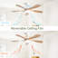 45 Inch Smart Ceiling Fan With Light 18W Tri Color Dimmable LED Alexa APP Control Quiet Reversible Motor Memory Function Timer-1449395455-1449395452