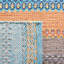 Tapis rayé en coton tissé à plat à la main Gulbranson - gris / bleu / orange-1638910206