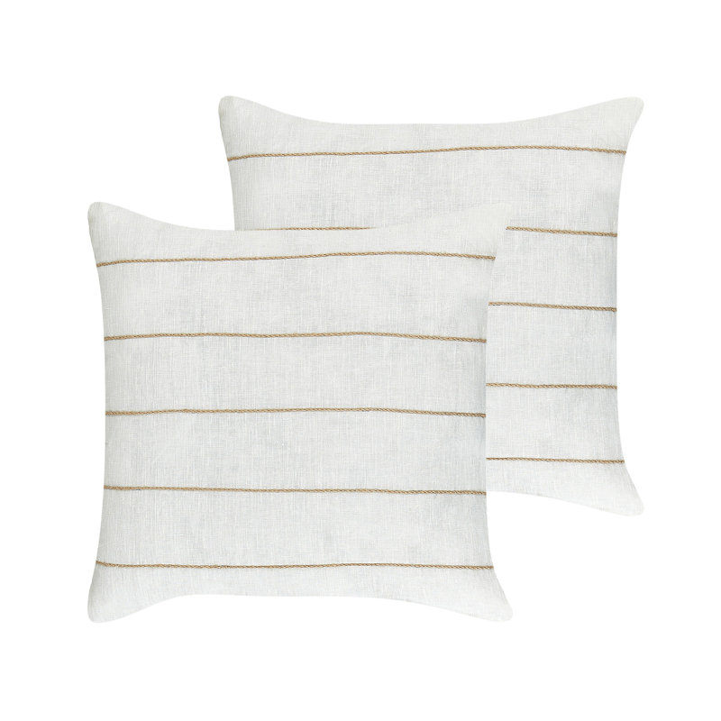 Berklie Striped Square Cushion, White