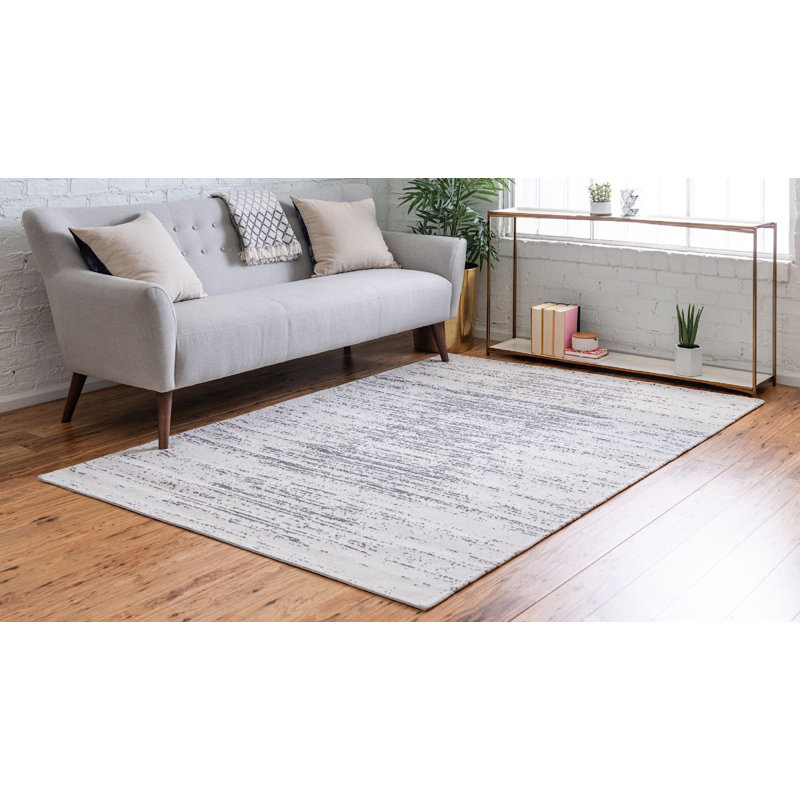Dorrien Cotton Abstract Indoor Rug, Rectangle 5'2" x 7'5"