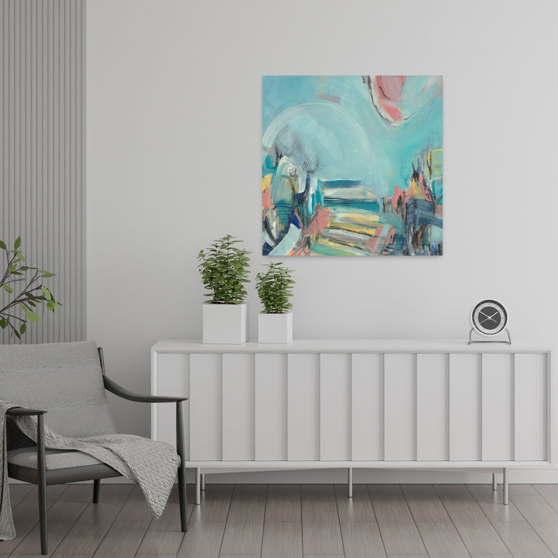 «Bright Steps», art contemporain abstrait, H 24 po x l 24 po