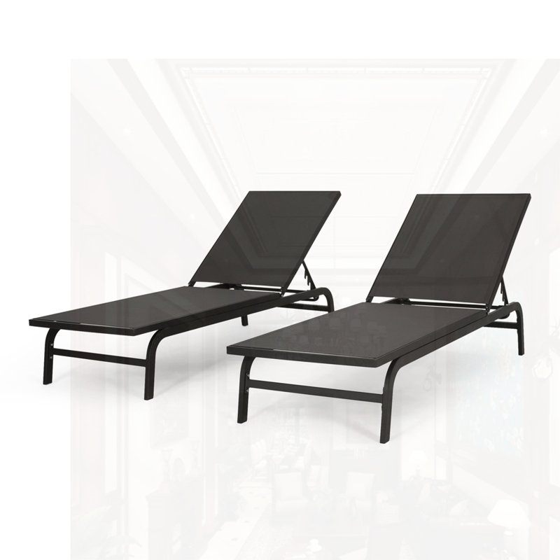 Chaise longue d'extérieur, Gris foncé