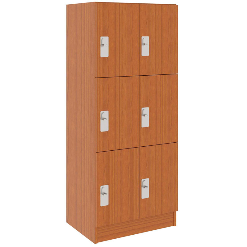 Armoire-penderie triple à neuf compartiments avec porte, Chêne Battle Creek, 6, 72" H x 24" W x 17" D