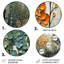 Toile orange, arbres verts, patchwork I - paysages d'art rond en métal-109710867