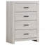Ensemble de chambre avec lit à panneaux 5 pièces White