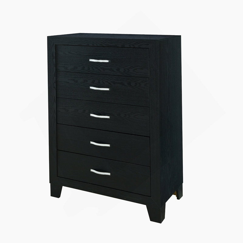 Commode verticale en bois manufacturé avec 5 tiroirs