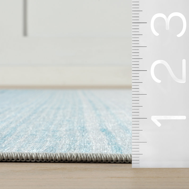 Pandora Sky Machine Printed Washable Rug, Rectangle 2' x 3'