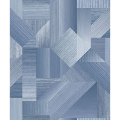 TexStyle Geometric Shape Shifter Design 33' L x 21" W Metallic/Satin Wallpaper Roll