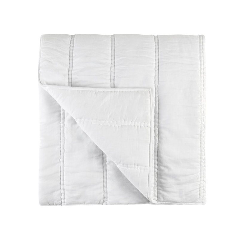 Rowen 4-Piece Sustainable Fabric Quilt Set, White