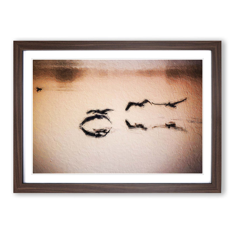 A Flock Of Pelicans - Single Picture Frame Painting, Walnut Framed, 45cm H x 63cm W x 2cm D