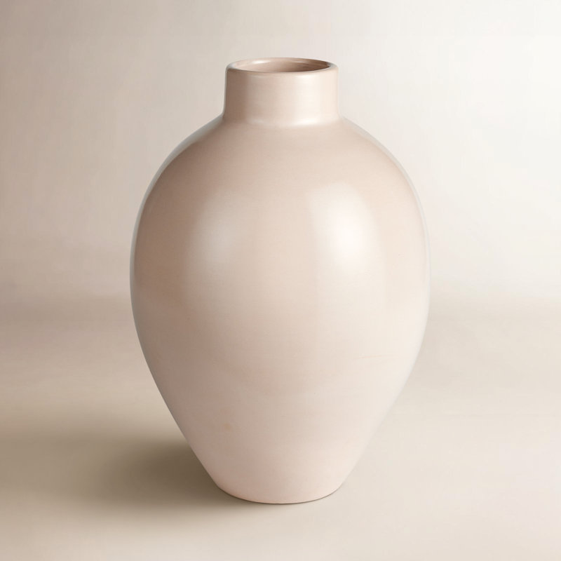Analia Handmade Table Vase, Ecru, 16.5" H x 11.75" W x 11.75" D