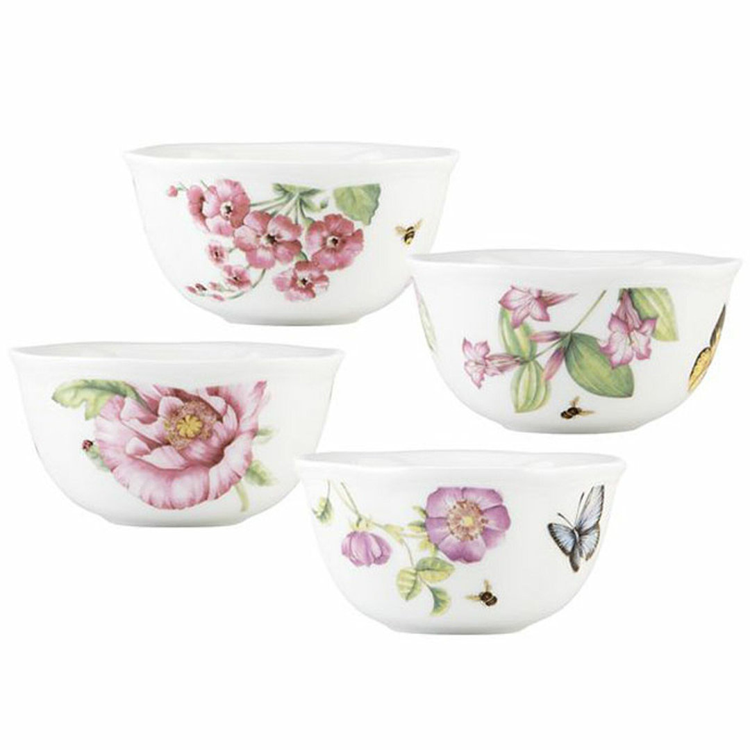 12 oz. 4 Piece Butterfly Meadow Bloom Dessert Bowl Set Lenox