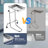 Mobile Mayo Stand Stainless Steel with 2 Pcs Trays on Wheels Adjustable Height for Hospital Dental Salon Tattoo
