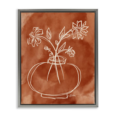 Cadre flottant Ember Tone Minimal Flowers, design par Beki Marquardt